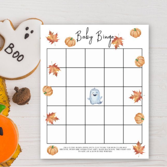 Cute ghost - Baby shower bingo game (Creator Uploaded)