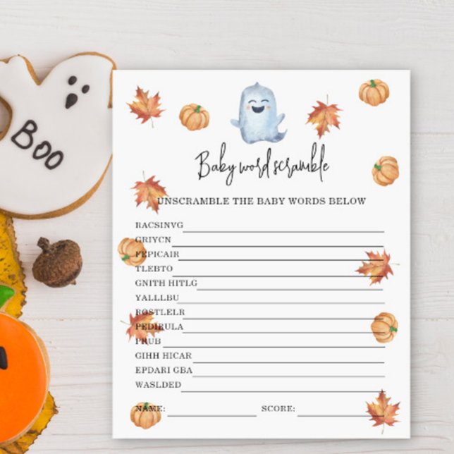 Cute ghost - Baby Word Scramble (Creator Uploaded)