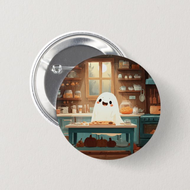 Cute Ghost Baking Cookies – Cosy Spooky Button (Front & Back)