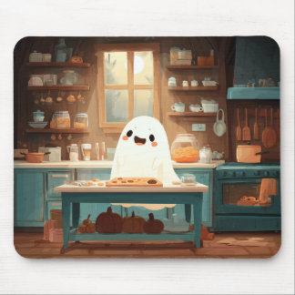 Cute Ghost Baking Cookies – Cosy Spooky Mousepad