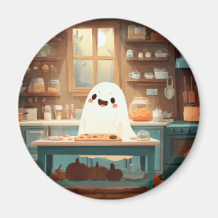 Cute Ghost Baking Cookies – Cozy Spooky Magnet
