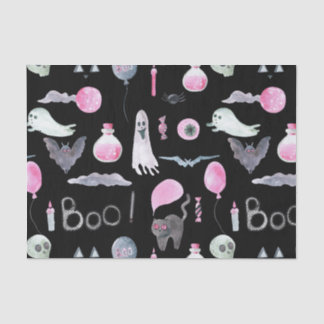 Cute Ghost, Bat and Cat Tissue Paper