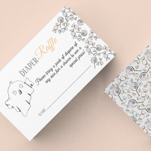 Cute Ghost, Bat & Spider Halloween Baby Shower  Enclosure Card