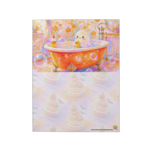 Cute Ghost Bathtub Notepad