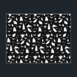 Cute Ghost, Bats & Spiders Halloween Pattern Holiday Postcard<br><div class="desc">A cute black and white ghost,  bats and spiders pattern. A perfect design for anyone who loves cute illustrations of ghosts,  bats,  spiders and Halloween themed art. An ideal ghost pattern design for Halloween parties,  October Birthday parties,  Halloween home décor and gifts.</div>