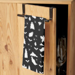 Cute Ghost, Bats & Spiders Halloween Pattern Tea Towel<br><div class="desc">A cute black and white ghost,  bats and spiders pattern. A perfect design for anyone who loves cute illustrations of ghosts,  bats,  spiders and Halloween themed art. An ideal ghost pattern design for Halloween parties,  October Birthday parties,  Halloween home décor and gifts.</div>
