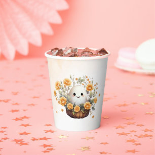 Cute Ghost Birthday Paper Cups