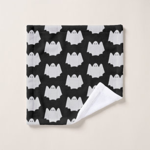 Cute Ghost Black and White Pattern Halloween Wash Cloth