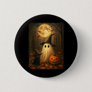 Cute Ghost Black Cat Halloween Witch Pumpkin Dark 6 Cm Round Badge