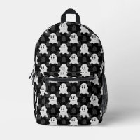 Cute Ghost Blob Black White Print Design Pattern