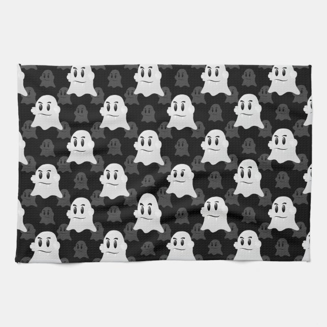 Cute Ghost Blob Design  Tea Towel (Horizontal)