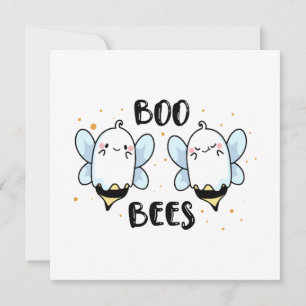 Cute Ghost Boo Bees - Funny Halloween on white