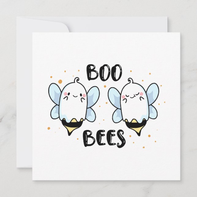 Cute Ghost Boo Bees - Funny Halloween on white  (Front)