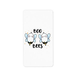Cute Ghost Boo Bees - Funny Halloween on white Label