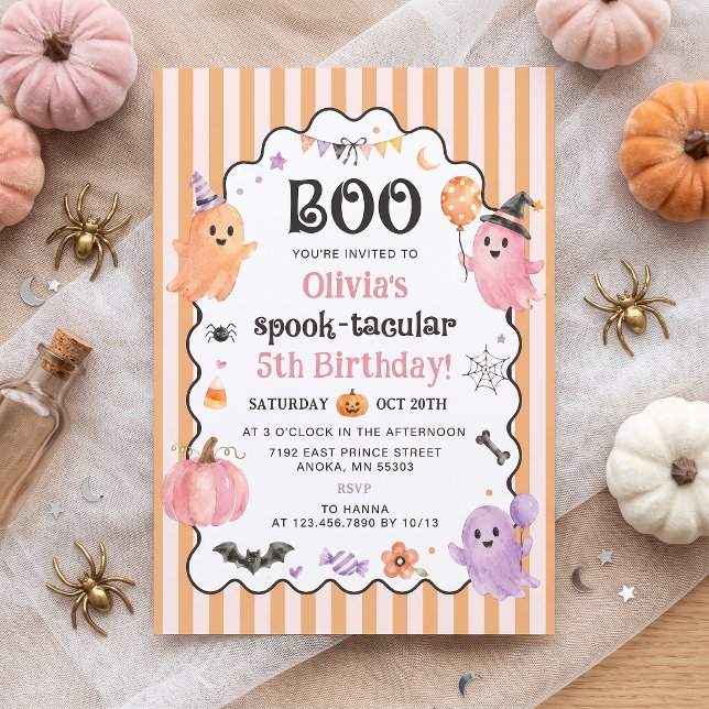 Cute Ghost Boo Birthday Invitation  (Creator Uploaded)