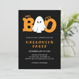 Cute Ghost Boo Fun Kids Halloween Party Invitation