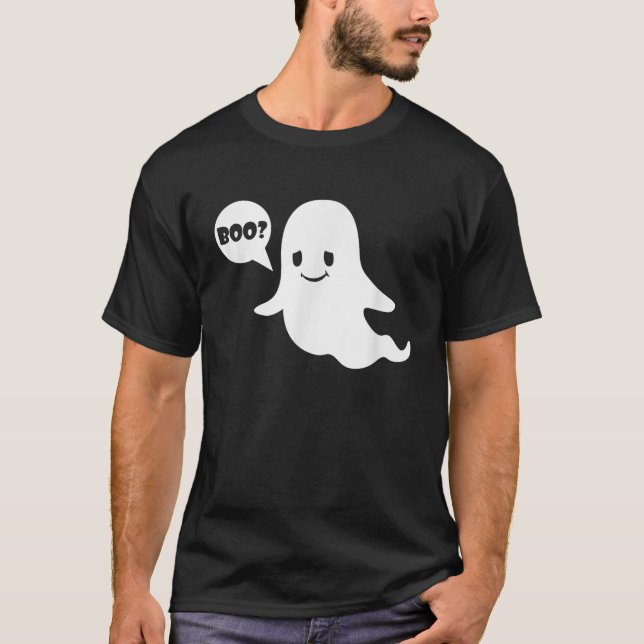 Cute Ghost Boo Funny Ghost Image Halloween Costume T-Shirt (Front)