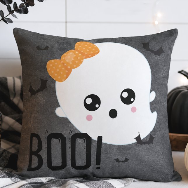 Cute Ghost Boo Halloween Cushion (Cute Ghost Halloween 
Decorative Pillow)