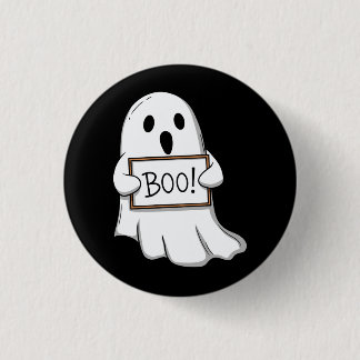 Cute Ghost BOO Sign Pin Button