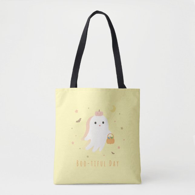 Cute Ghost Boo-tiful Day Personalised Tote Bag (Front)