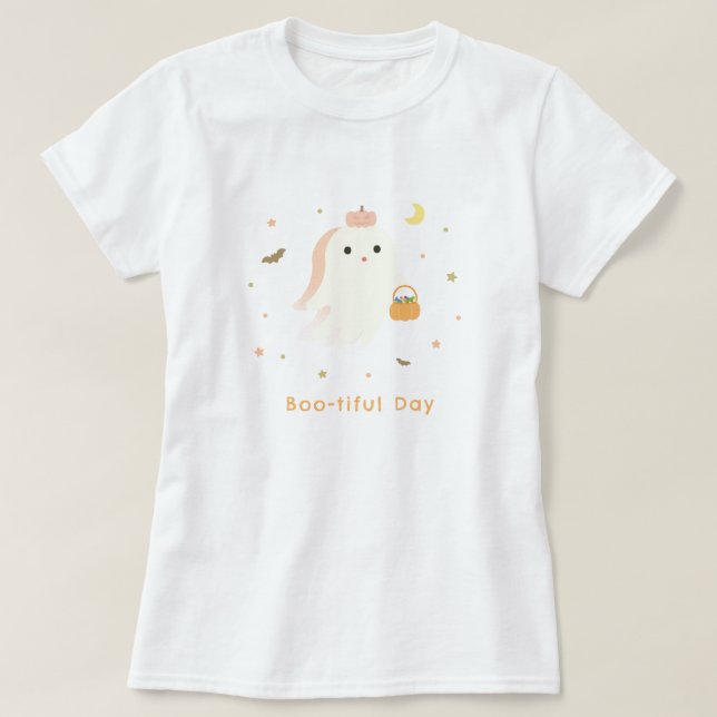  Cute Ghost Boo-tiful Day T-Shirt (Design Front)
