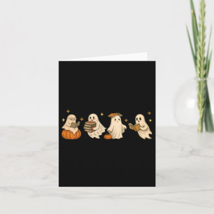 Cute Ghost Book Club Reading Halloween Spooky Card
