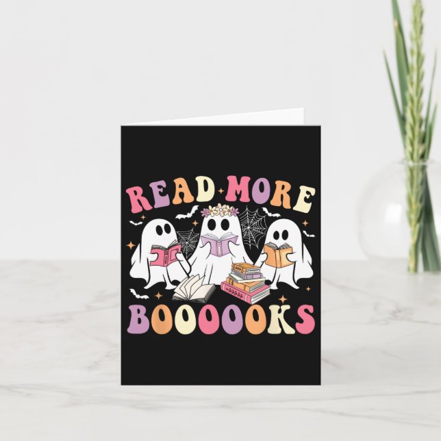 Cute Ghost Book Read More Books Funny Teachers Hal Card (Front)