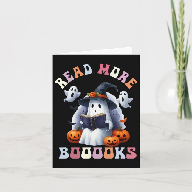 Cute Ghost Book Read More Books Funny Teachers Hal Card (Front)