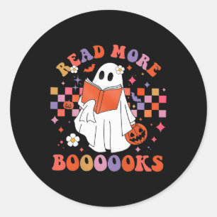 Cute Ghost Book Read More Books Funny Teachers Hal Classic Round Sticker
