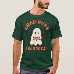 Cute Ghost Book Reading Halloween Teacher Costume T-Shirt