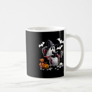 Cute Ghost Books Halloween Teacher Ghost Reading L Coffee Mug