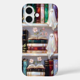 Cute Ghost Bookshelf Phone Case Floral Cozy