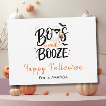 Cute Ghost Boos and Booze Halloween