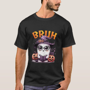 Cute Ghost bruh Boo Reading book Funny Family Hall T-Shirt