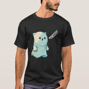 Cute Ghost Cat Funny Halloween Costume Kawaii Anim T-Shirt