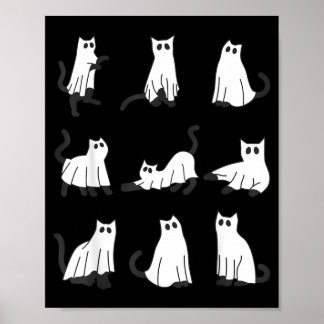 Cute Ghost Cat Funny Halloween Design ghost cat Poster