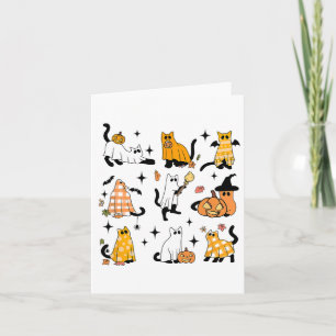 Cute Ghost Cat Funny Halloween Outfit Costumes Bla Card