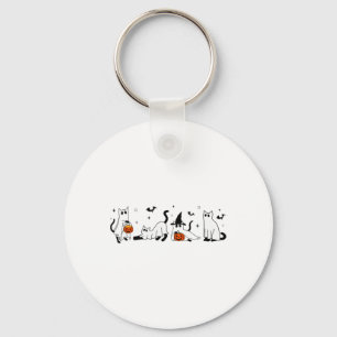 Cute Ghost Cat Funny Halloween Outfit Costumes Bla Key Ring