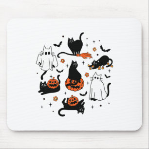 Cute Ghost Cat Funny Halloween Outfit Costumes Bla Mouse Pad