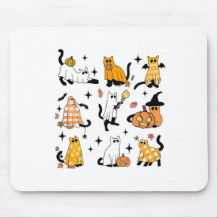 Cute Ghost Cat Funny Halloween Outfit Costumes Bla Mouse Pad