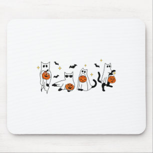 Cute Ghost Cat Funny Halloween Outfit Costumes Bla Mouse Pad