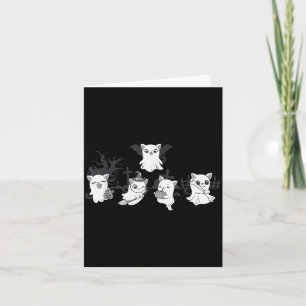 Cute Ghost Cat Funny Halloween Outfit Costumes Card