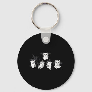 Cute Ghost Cat Funny Halloween Outfit Costumes Key Ring
