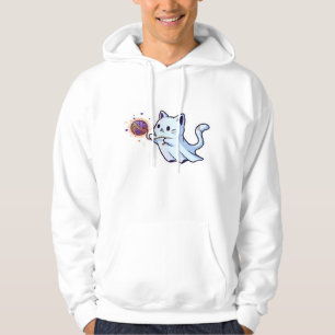 Cute Ghost Cat  Spooky Halloween Kitten  Magical W Hoodie