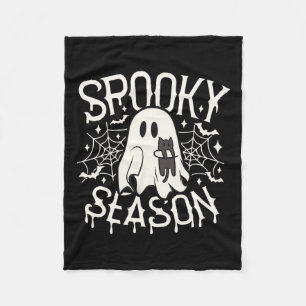 Cute Ghost Cat Spooky Season Halloween Costume Boy Fleece Blanket