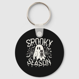 Cute Ghost Cat Spooky Season Halloween Costume Boy Key Ring