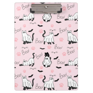 Cute Ghost Cats Halloween Clipboard