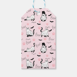 Cute Ghost Cats Halloween Gift Tags