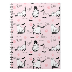 Cute Ghost Cats Halloween Notebook