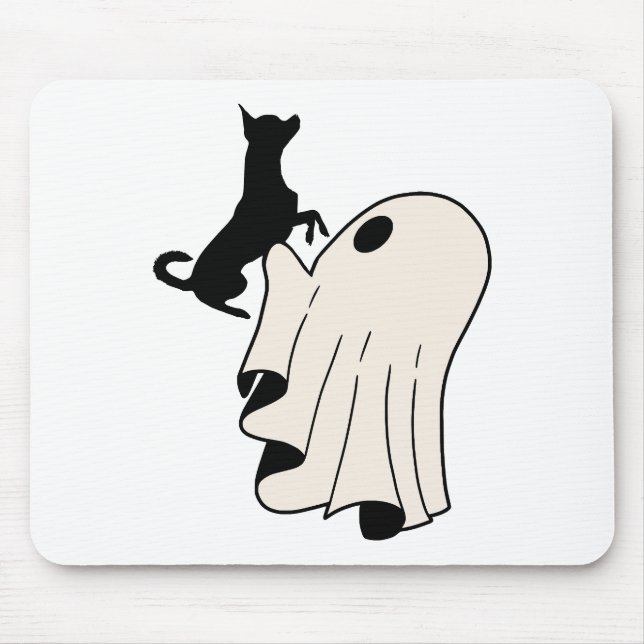 Cute Ghost Chihuahua Lover Mouse Pad (Front)